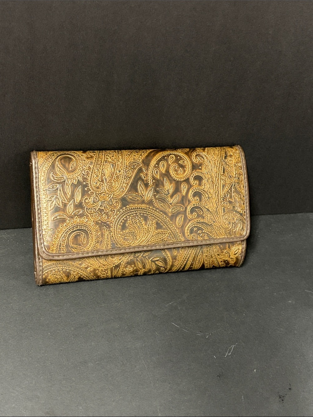 Relic Paisley Embossed Fold-Over Wallet